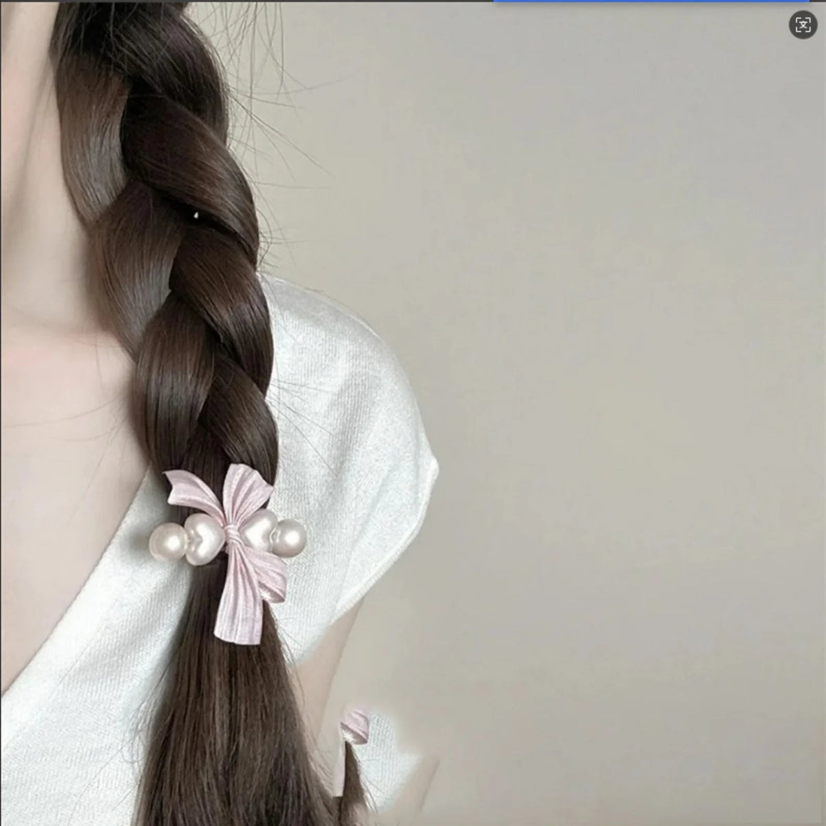 Pink Satin Bow Hair Clip with Pearl – Women's Barrette Hair Bow Clip SWANS