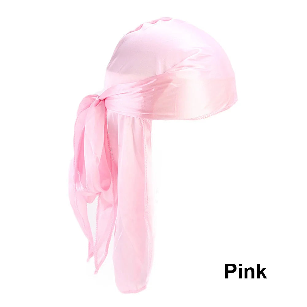 Satin Durag Long Tail Doo Rag – Unisex Hip Hop Headwrap Satin Durag Headwrap SWANS pink