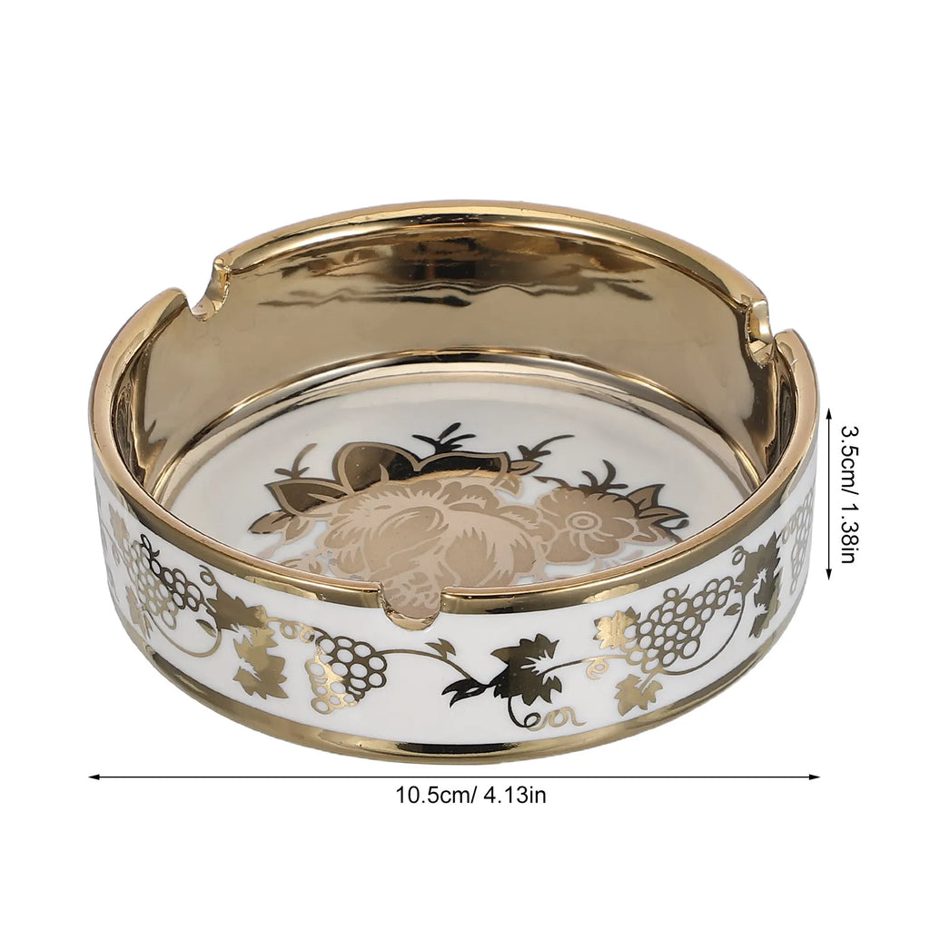 SWANS Ceramic Ashtray – Titanium Plated Tabletop Cigar Holder Ceramic Ashtray SWANS