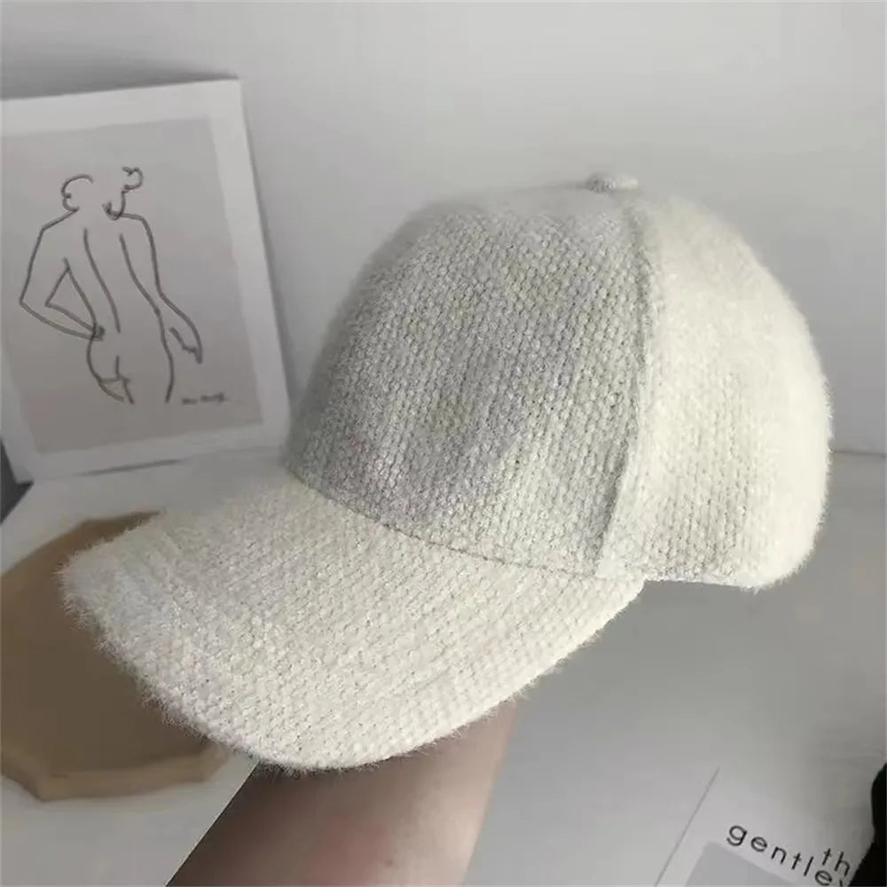 Women's Plush Baseball Cap – Warm Adjustable Visor Hat Baseball Cap SWANS