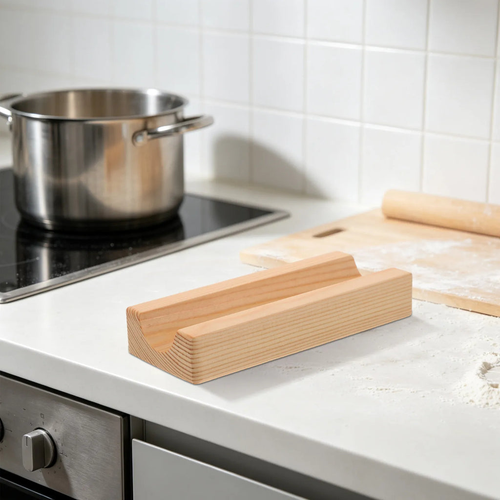 2-Pack Solid Wood Rolling Pin Holder Rack – Countertop Stand Rolling Pin Holder SWANS