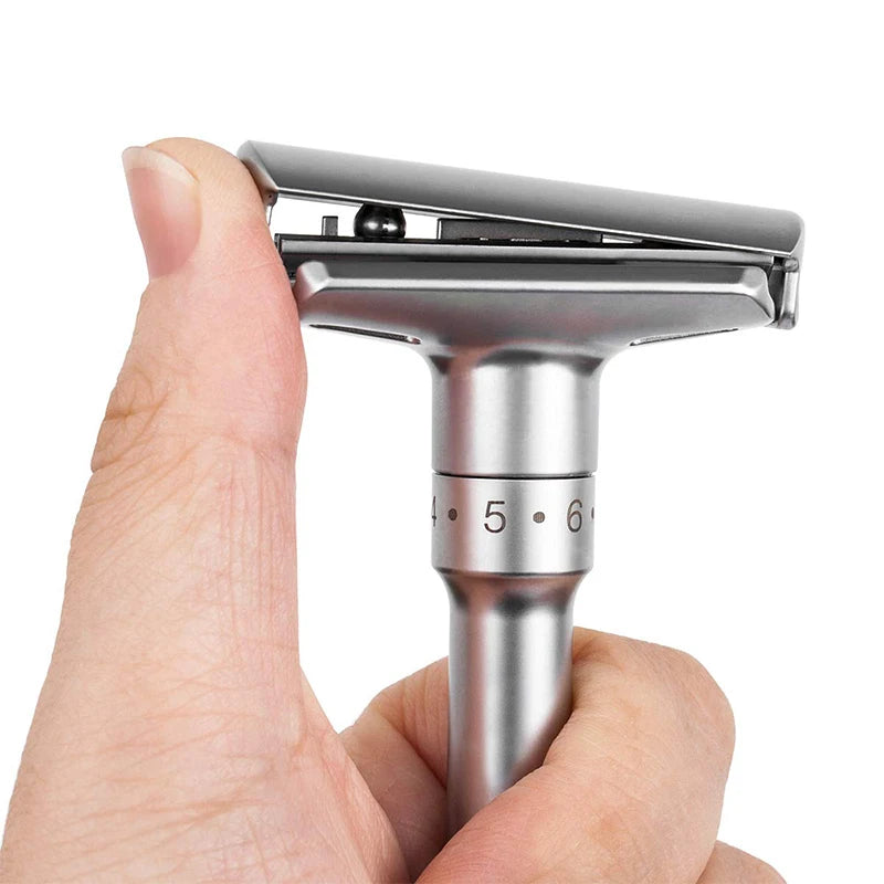 YUNCHI Men's Adjustable Safety Razor – 8-Speed Stainless Steel Adjustable Safety Razor SWANS