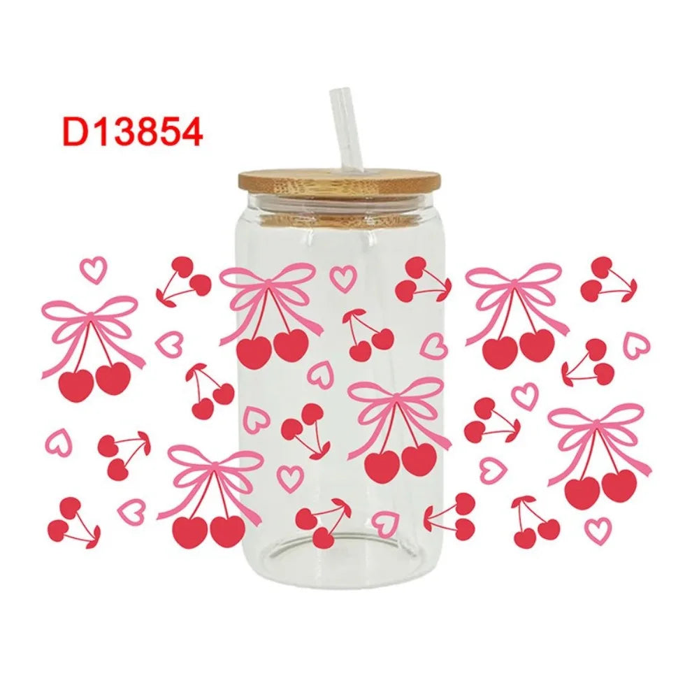 UV DTF Transfer Sticker – Waterproof Wrap for 16oz Glass Cup Cup Wrap Sticker SWANS 6