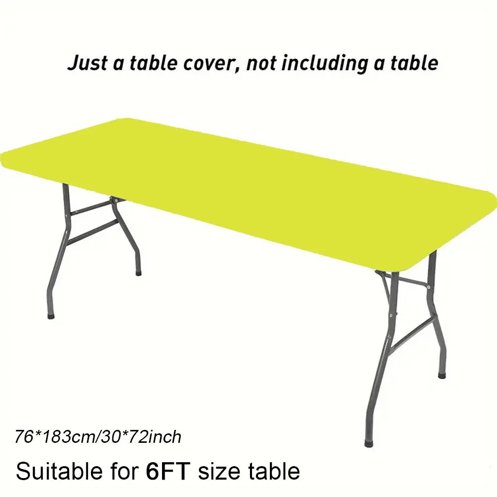 Spandex Stretch Tablecloth 6FT Elastic Fitted Rectangle Cover Stretch Table Cover SWANS green 6ft