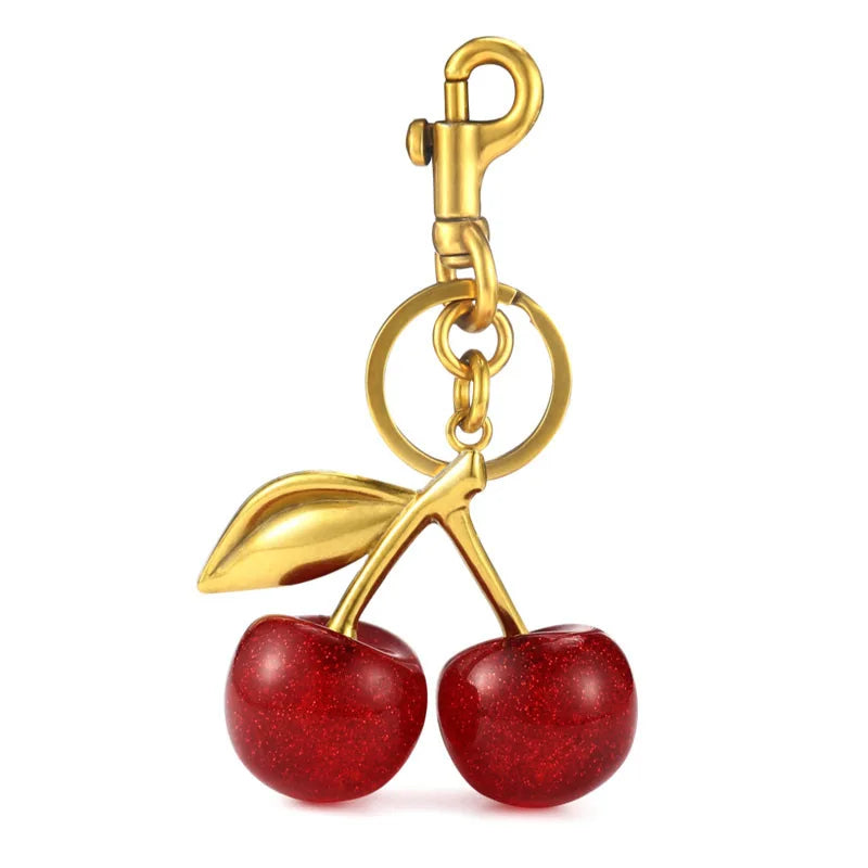 Red Cherry Pendant Keychain – Trendy Bag Charm & Keyring Pendant Keychain SWANS