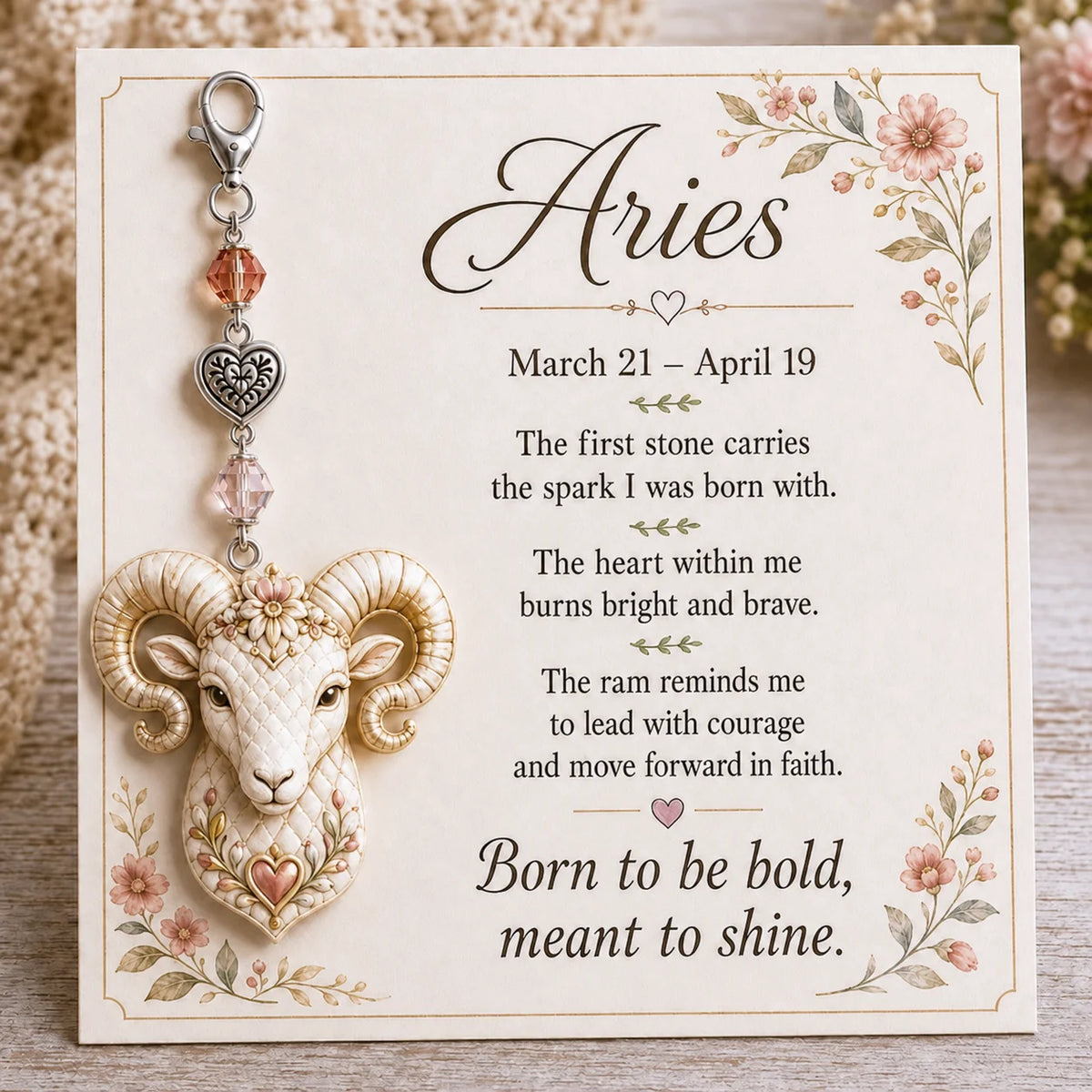 Zodiac Sign Acrylic Keychain – Astrology Horoscope Gift Zodiac Keychain SWANS Acrylic-Aries