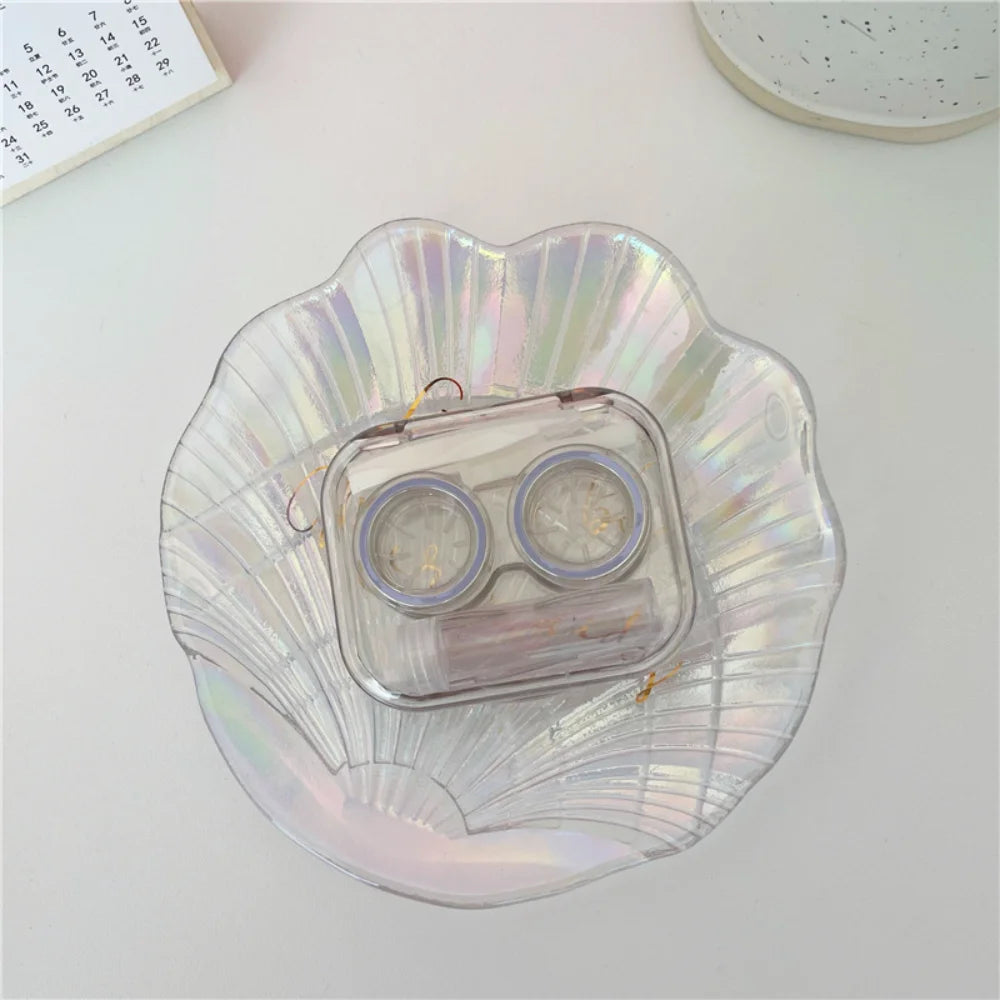 Transparent Contact Lens Case with Mirror, Tweezers & Bottle Contact Lens Case SWANS Style 2