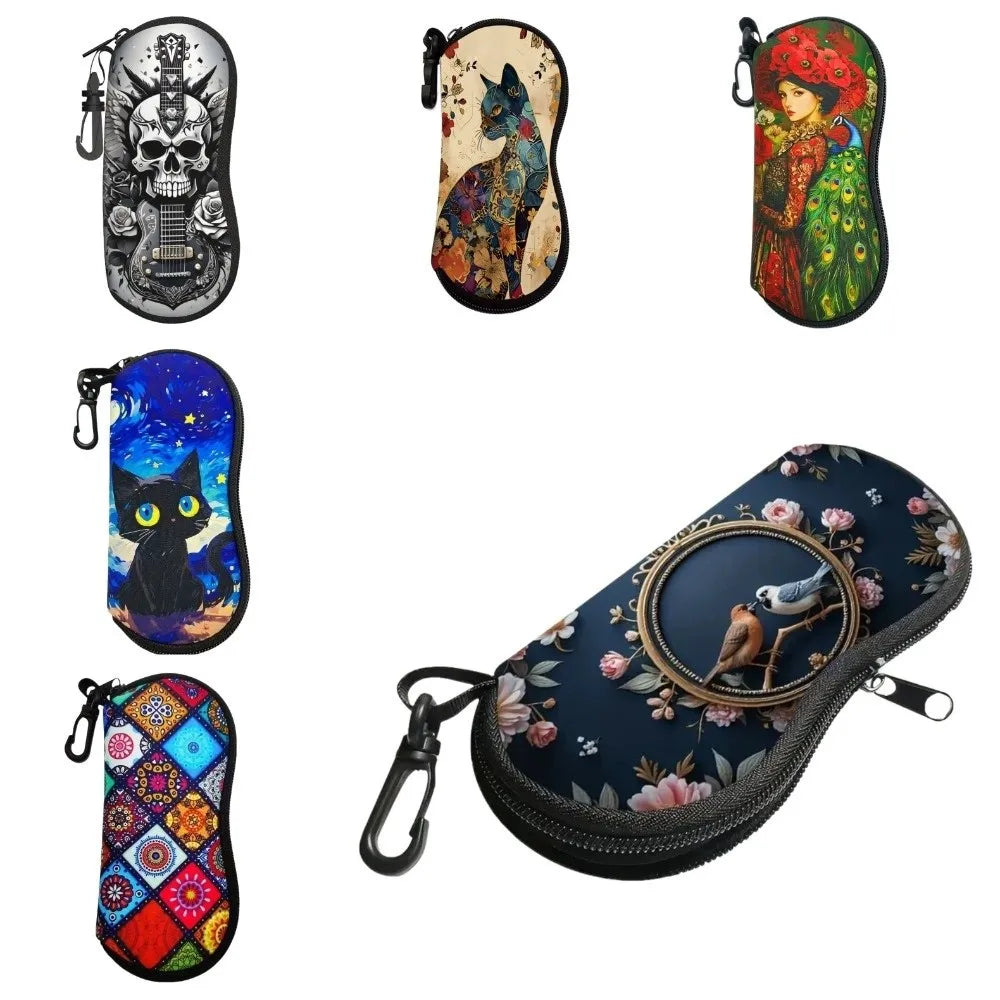 Leather Hanging Eyeglass Case – Portable Sunglasses Pouch Eyeglass Case SWANS
