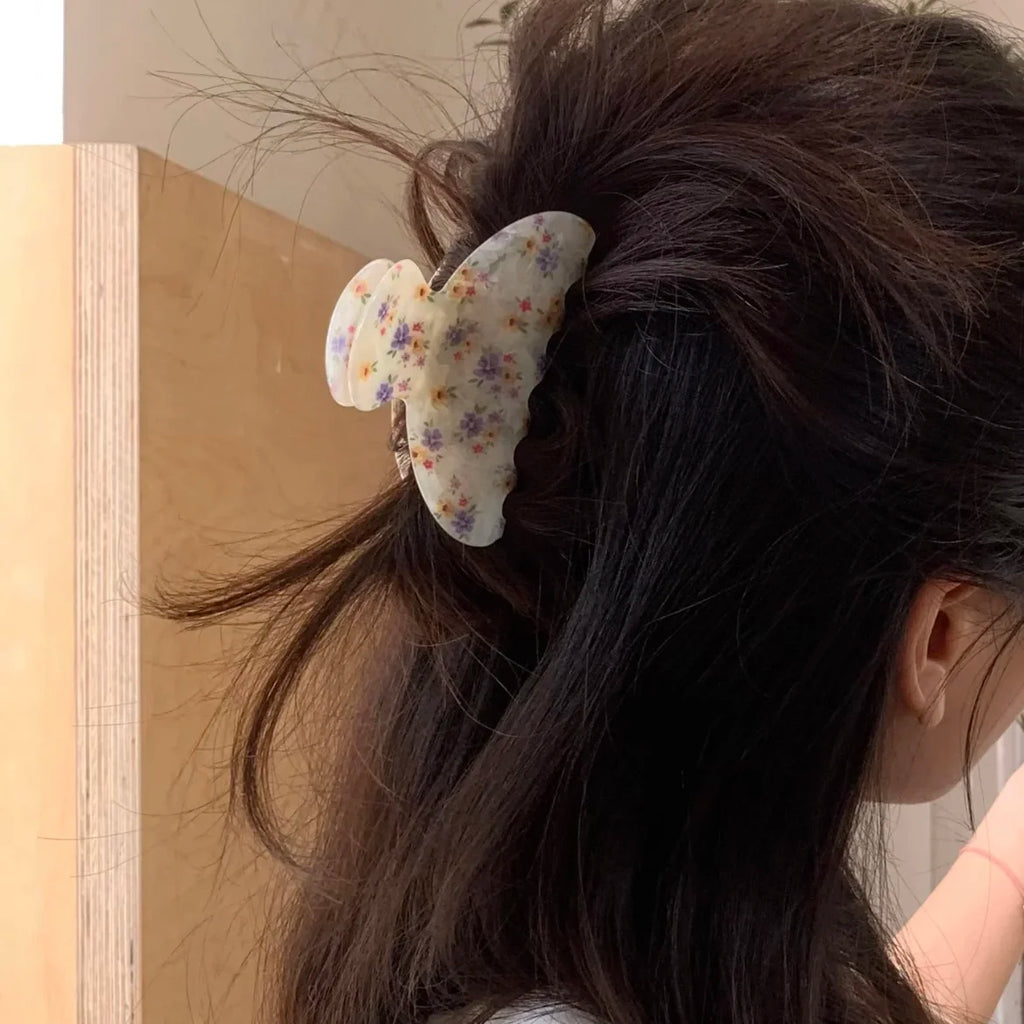 Floral Butterfly Acrylic Hair Claw Clip – Women & Girls Hair Claw Clip SWANS