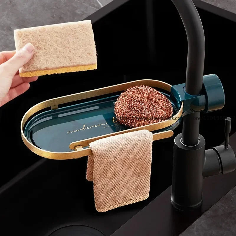 SWANS Faucet Sink Organizer – Sponge & Dish Drain Rack Sink Drain Rack SWANS