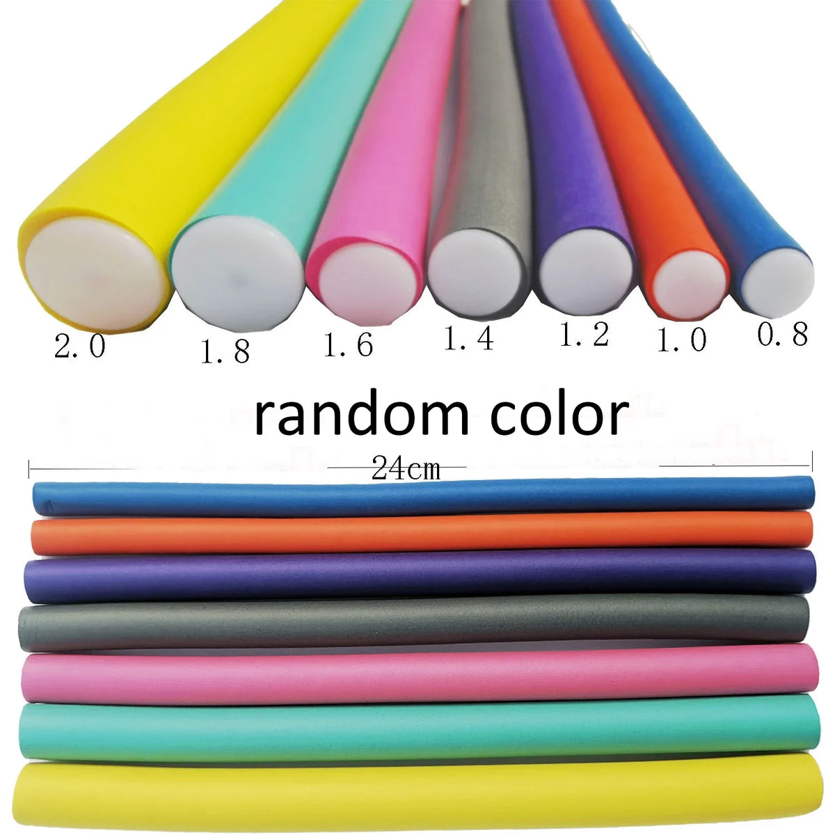 10-Pack No-Heat Foam Hair Curling Rods – Bendy Flexi Rollers Hair Curling Rods SWANS