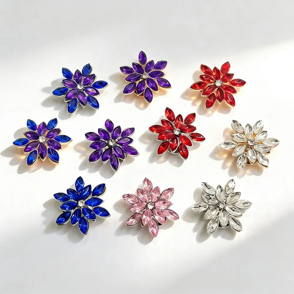 Rhinestone Snowflake Shoe Clips – Removable Charm Buckle Pair Shoe Clip Charm SWANS