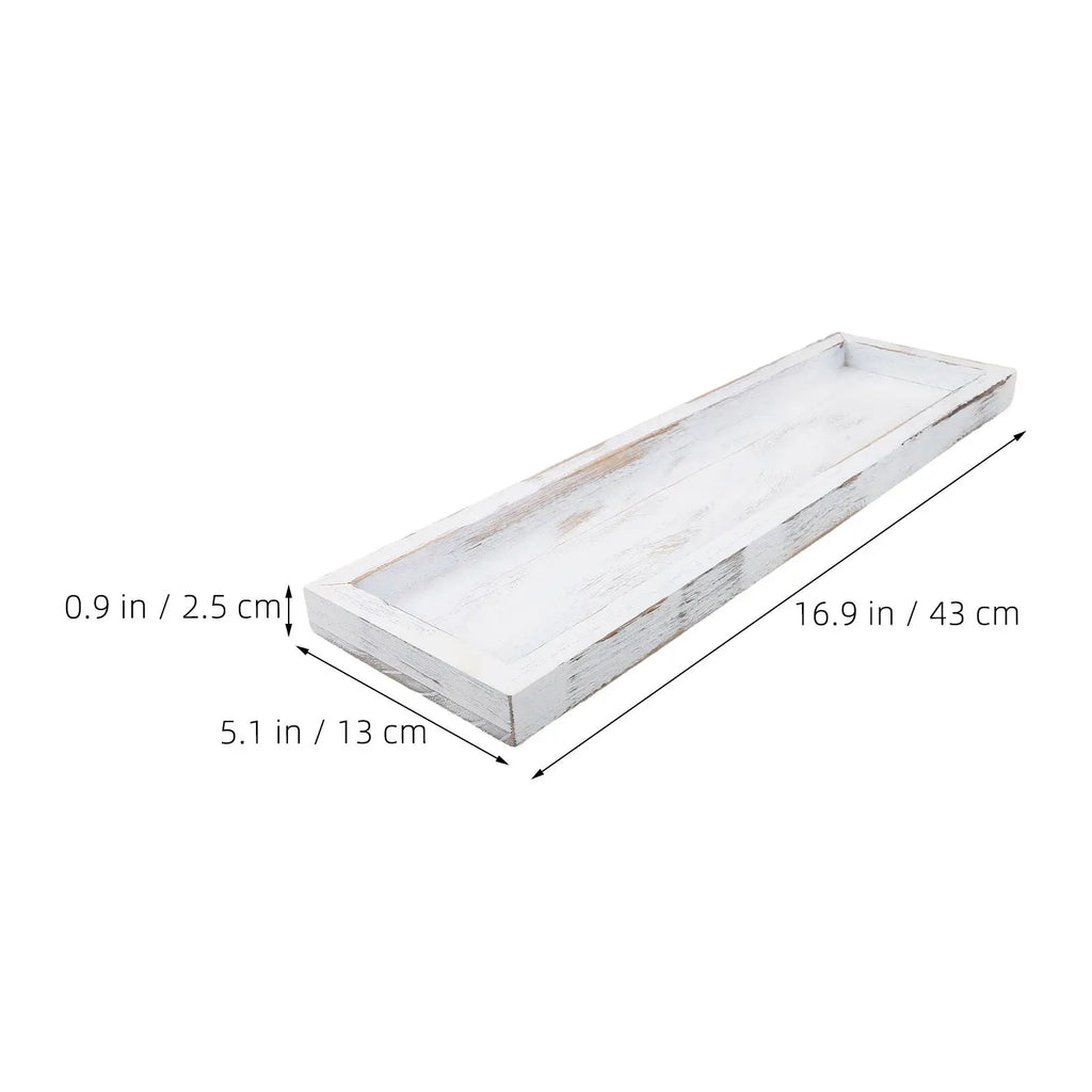 2-Pack Rustic Wooden Farmhouse Decorative Rectangle Trays Decorative Wood Tray SWANS