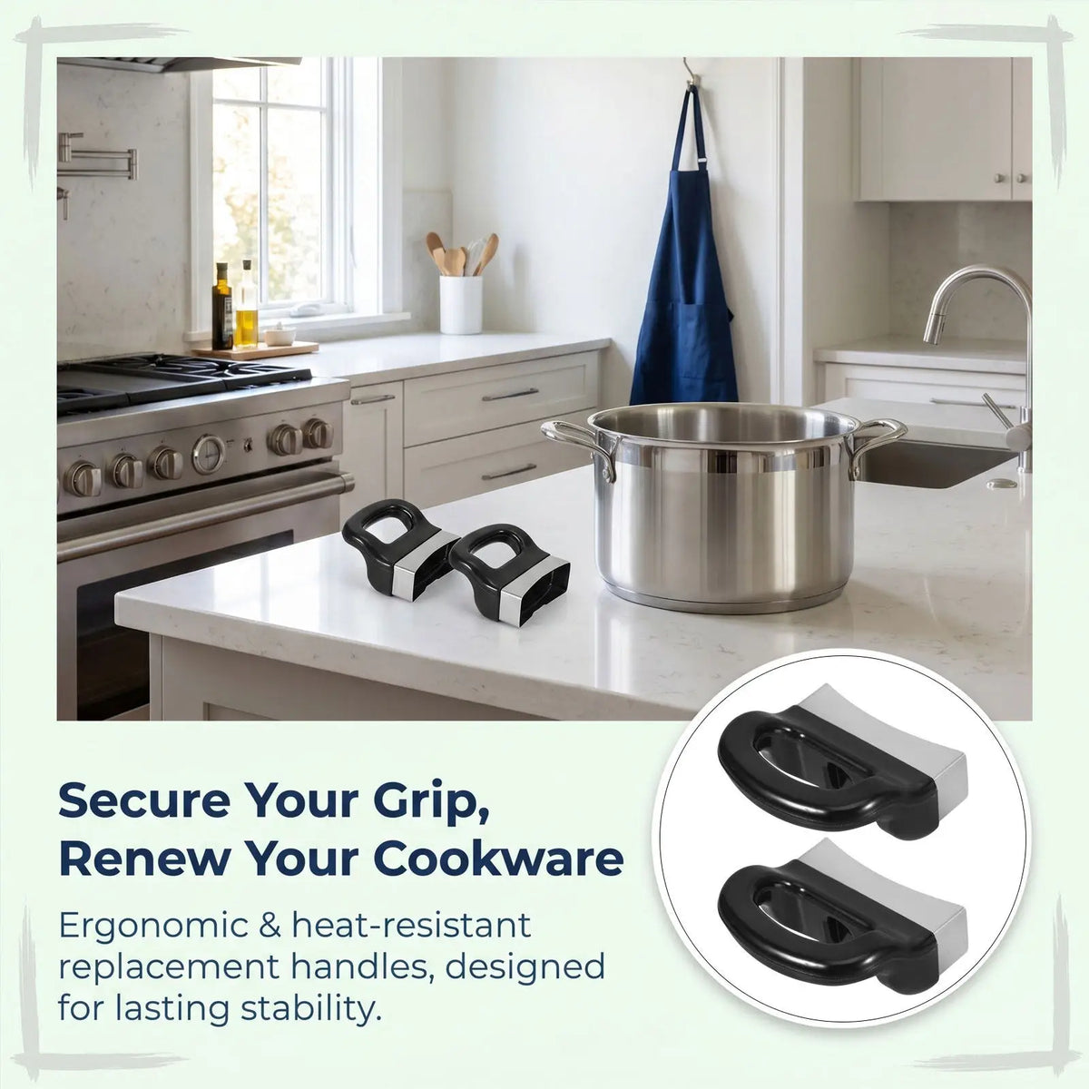 8-Pack Heat Resistant Pot Side Handles – Screw Mount Replacement Cookware Replacement Handle SWANS