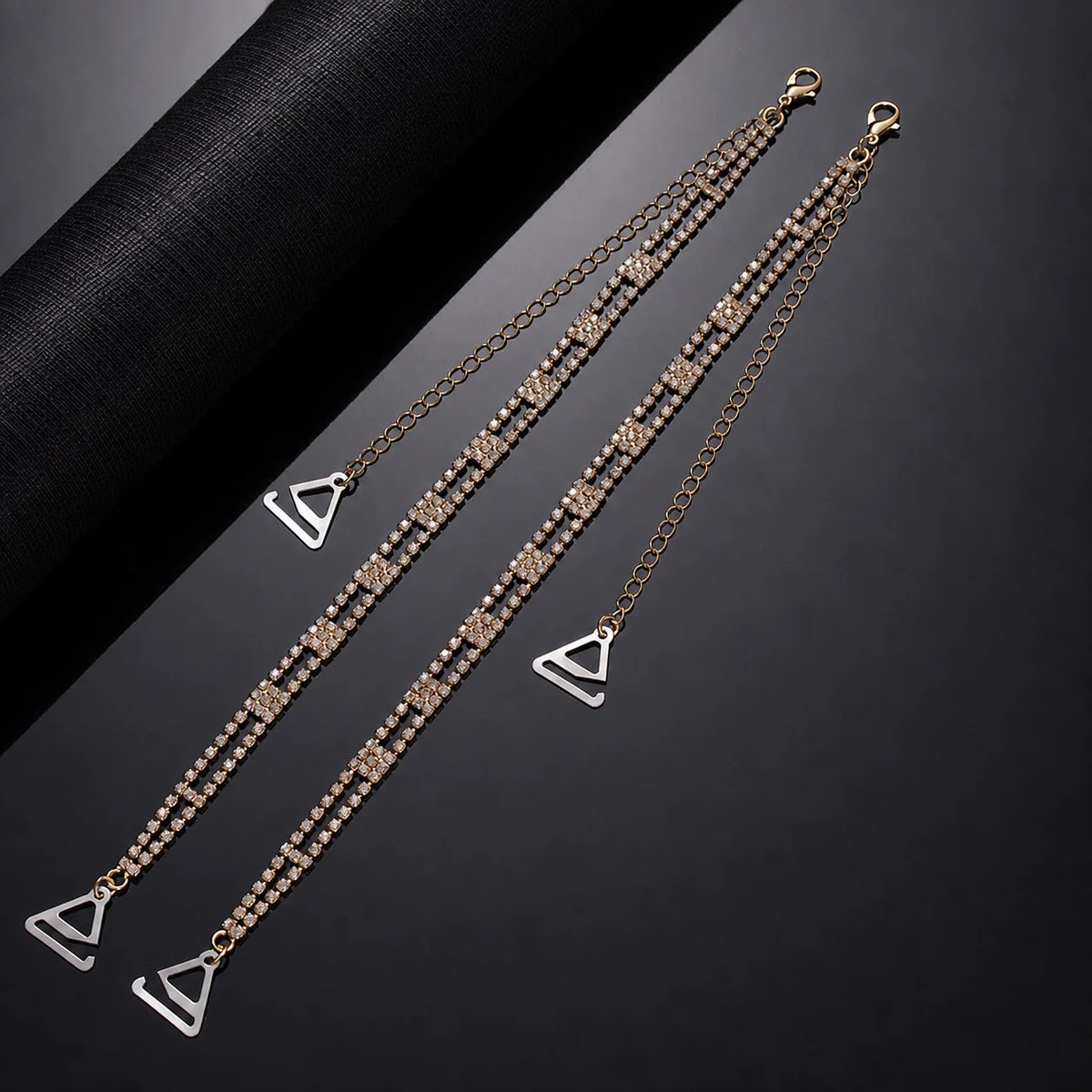Rhinestone & Pearl Adjustable Decorative Bra Straps for Women Decorative Bra Straps SWANS X498-1 One Size