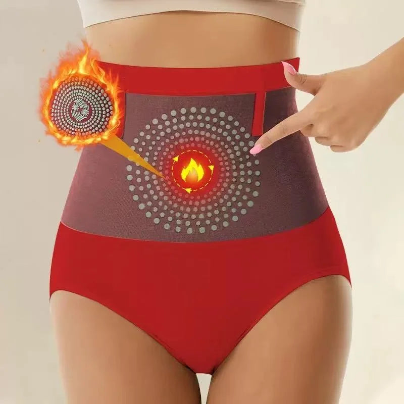Seamless High Waist Tummy Control Shaping Briefs – Women Shaping Briefs SWANS red M 1pc