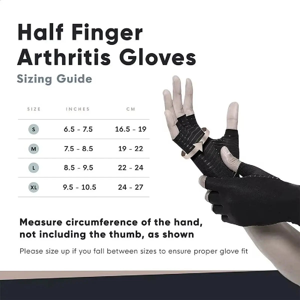 SWANS Copper Infused Compression Fingerless Gloves – Unisex Compression Fingerless Gloves SWANS