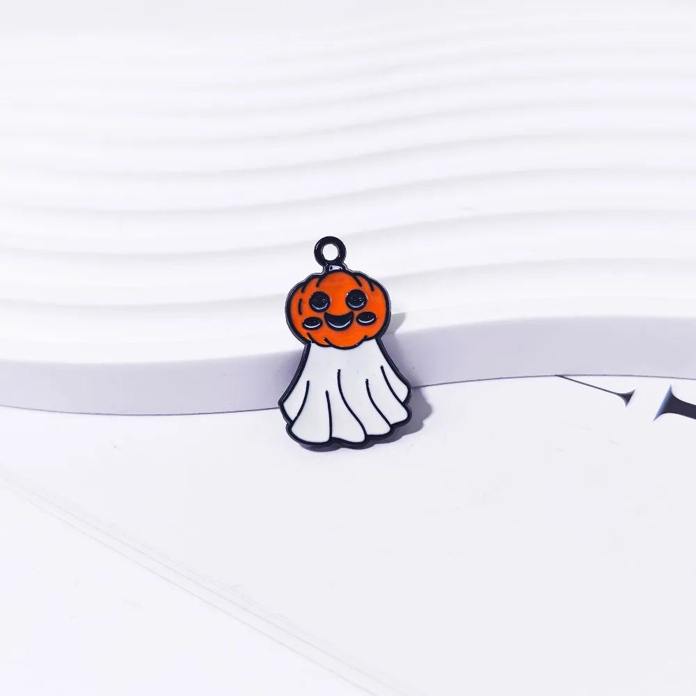 Halloween Ghost Enamel Alloy Charm for DIY Jewelry & Keychains Jewelry Charm Pendant SWANS