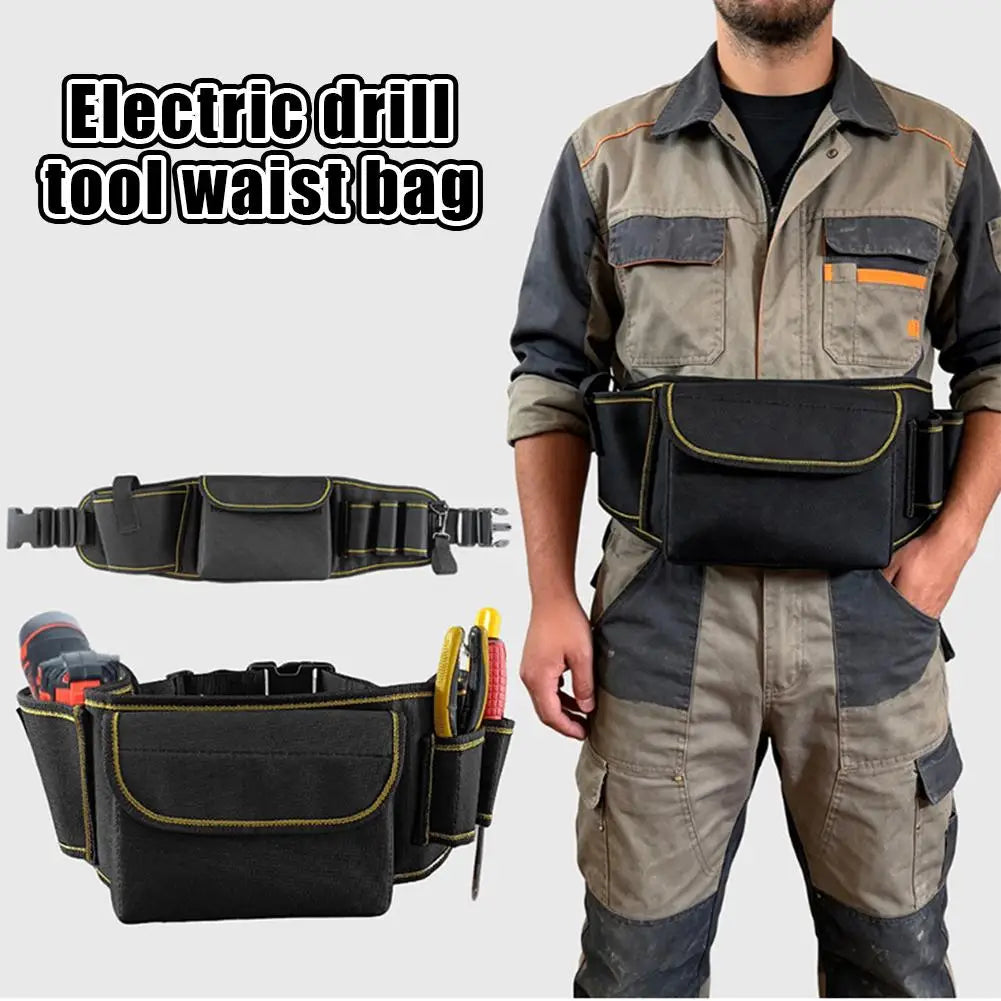 Waterproof Oxford Waist Tool Bag – Multi-Pocket Drill Pouch Waist Tool Bag SWANS