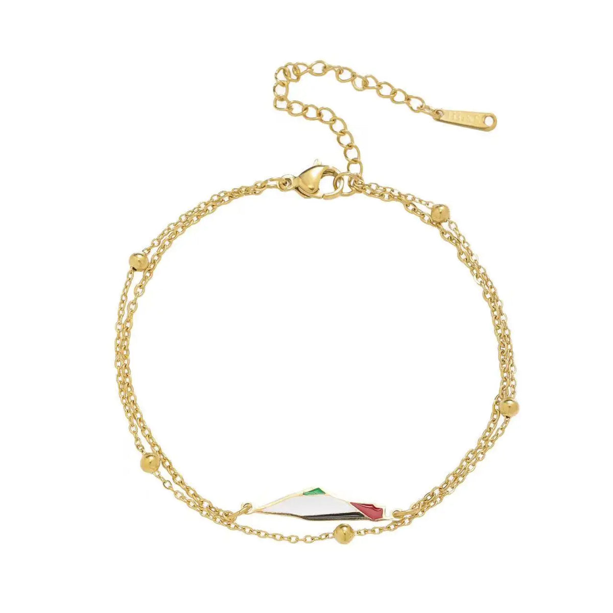 Palestine Map Chain Bracelet – Layered Metal Fashion Jewelry Fashion Bracelet SWANS Style 3