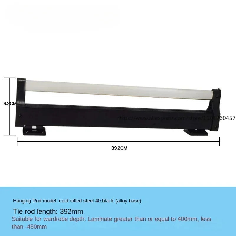 Pull-Out Closet Valet Rod – Ball Bearing Wardrobe Hanger Rail Wardrobe Valet Rod SWANS