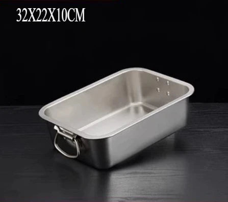 SWANS 304 Stainless Steel Deep Tray with Handle – BBQ & Kitchen Stainless Steel Tray SWANS S Boxes