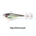 Wood Squid Jig Lure 55mm 50g Sinking Eging Bait Saltwater Squid Jig Lure SWANS E