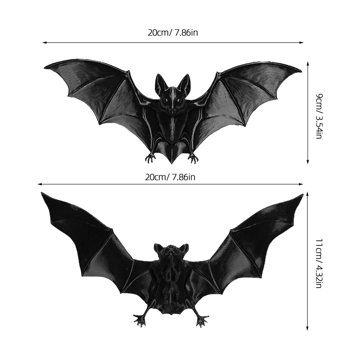2-Pack Halloween PVC Bat Hanging Decorations Indoor & Outdoor Halloween Decoration SWANS