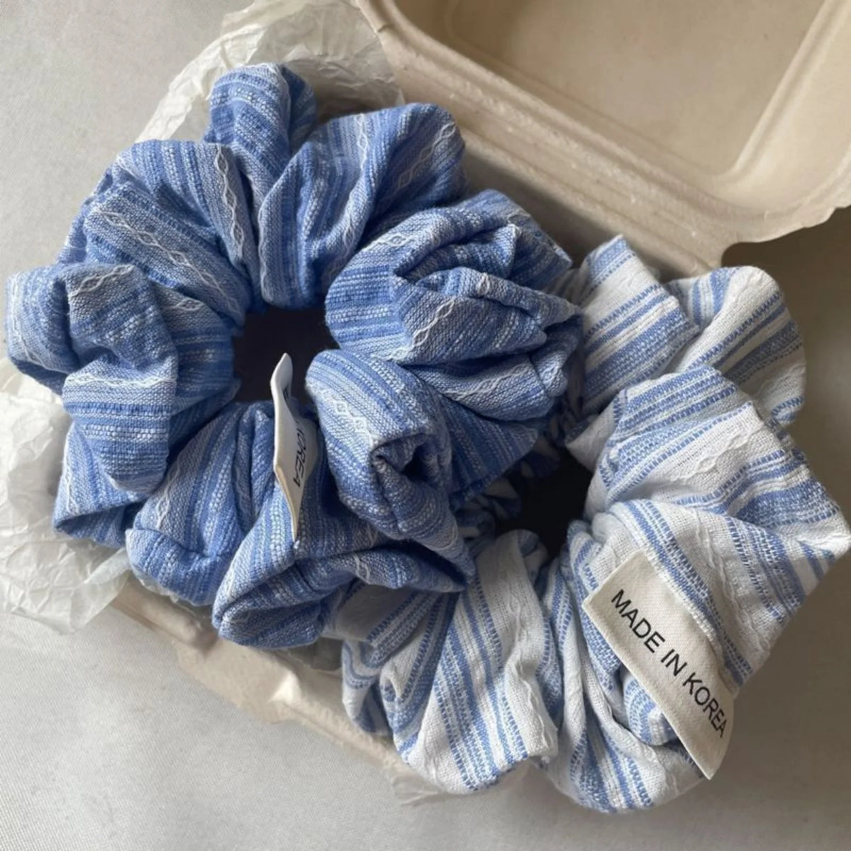 Striped Scrunchie – Japanese-Style Large Wrinkled Hair Tie Hair Scrunchie SWANS