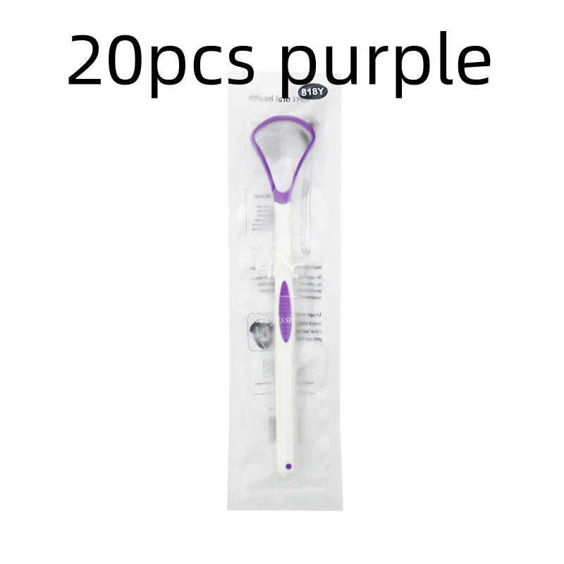 SWANS Silicone Tongue Scraper Brush – Fresh Breath Cleaner Tongue Scraper Brush SWANS 20pcs purple