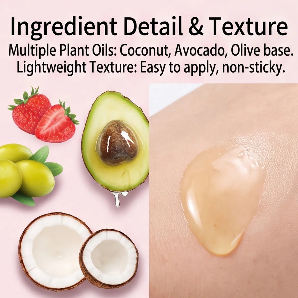Strawberry Yoni Body Oil 30ml – Moisturizing Feminine Skin Care Intimate Body Oil SWANS