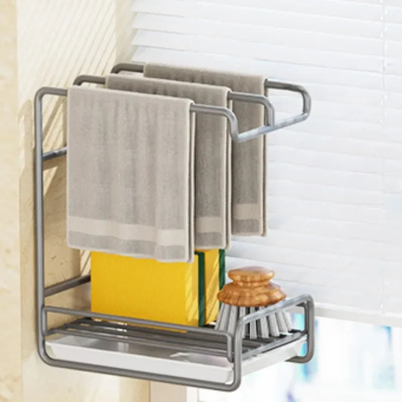 SWANS Kitchen Sink Caddy – Sponge & Soap Organizer with Drain Sink Caddy Organizer SWANS