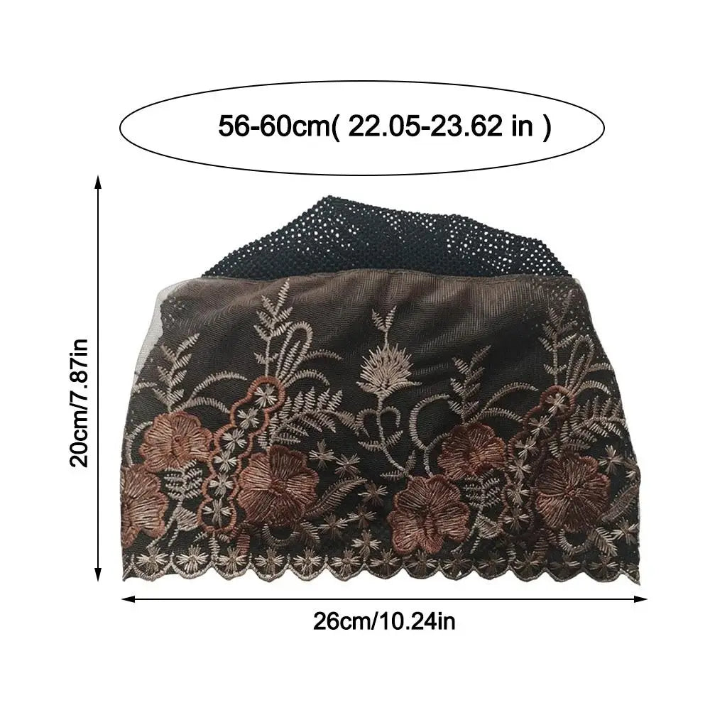 Flower Embroidery Turban Bonnet Hat – Breathable Full Coverage Turban Bonnet Hat SWANS