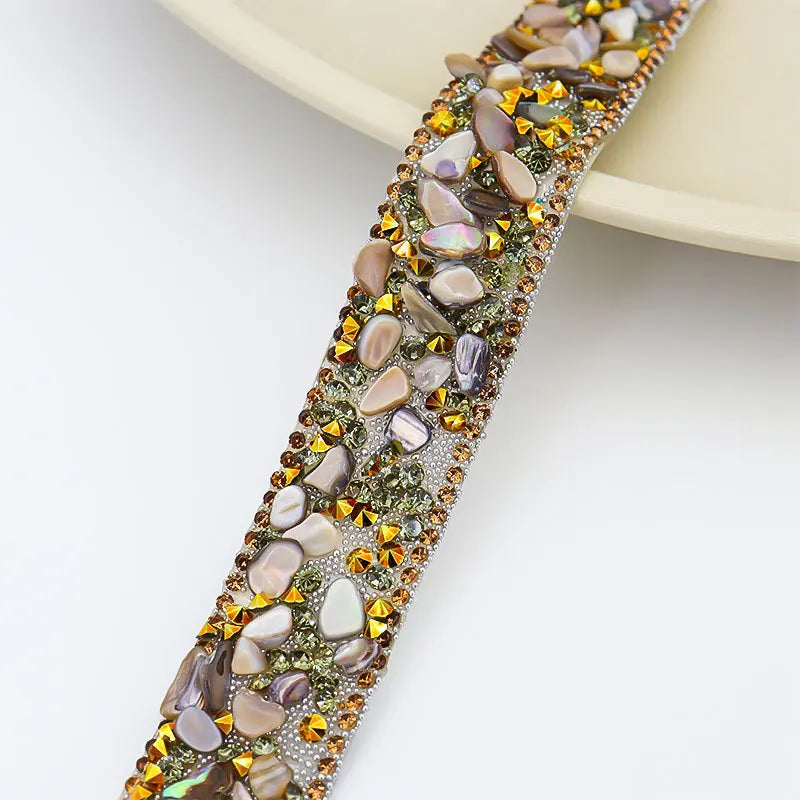 Self-Adhesive Rhinestone Ribbon Tape Glitter Trim Strip 1 Yard Rhinestone Trim Tape SWANS Coffee 3cm