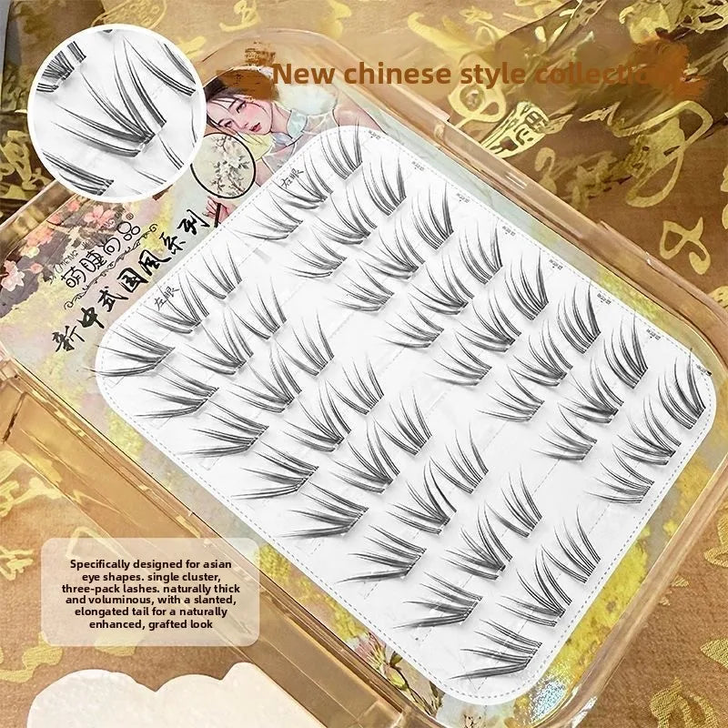 No-Glue Wispy False Eyelashes 0.08mm Fluffy Winged Fox Eye Lashes False Eyelashes SWANS