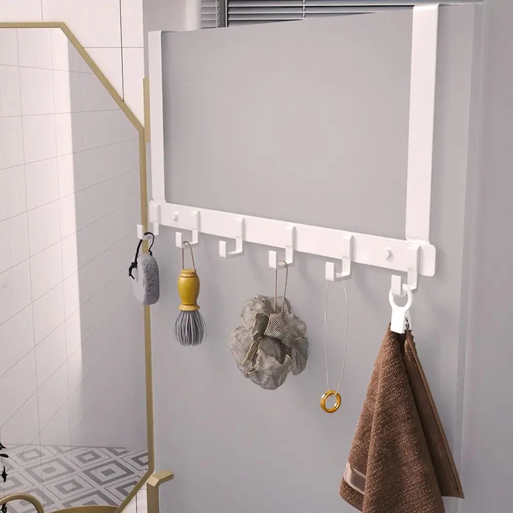 Over-the-Door Hook Rack – No-Drill Aluminum Hanger Organizer Door Hook Rack SWANS