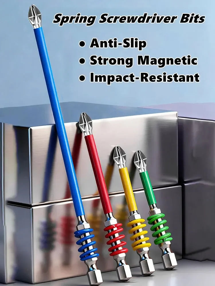 Magnetic PH2 Spring Screwdriver Bits 60/90/110mm 1/4" Hex Shank Screwdriver Bits SWANS