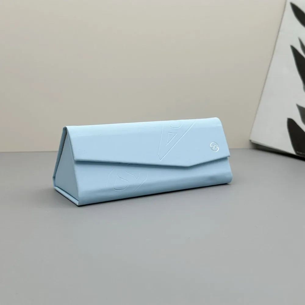 Retro Foldable Leather Glasses Case – Triangle Sunglasses Box Eyewear Glasses Case SWANS