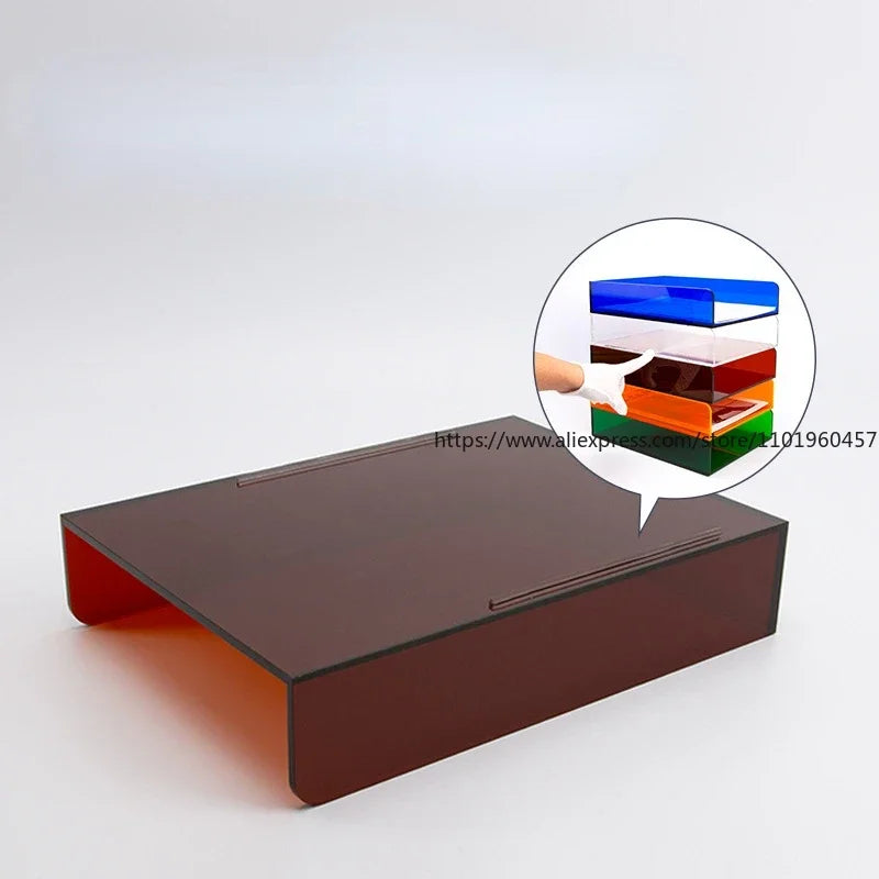 Stackable Acrylic Desk Letter Tray A4/A5 Document Organizer Desktop Document Tray SWANS