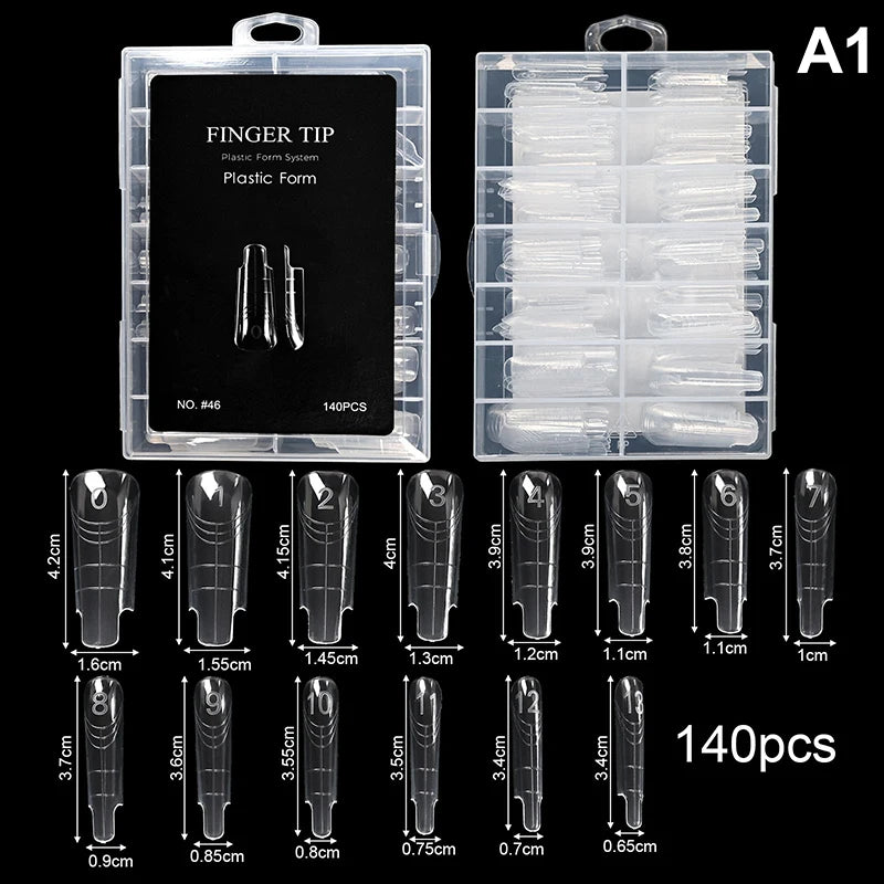 Clear Stiletto False Nail Tips 70/140/150pcs – DIY Extensions False Nail Tips SWANS A1