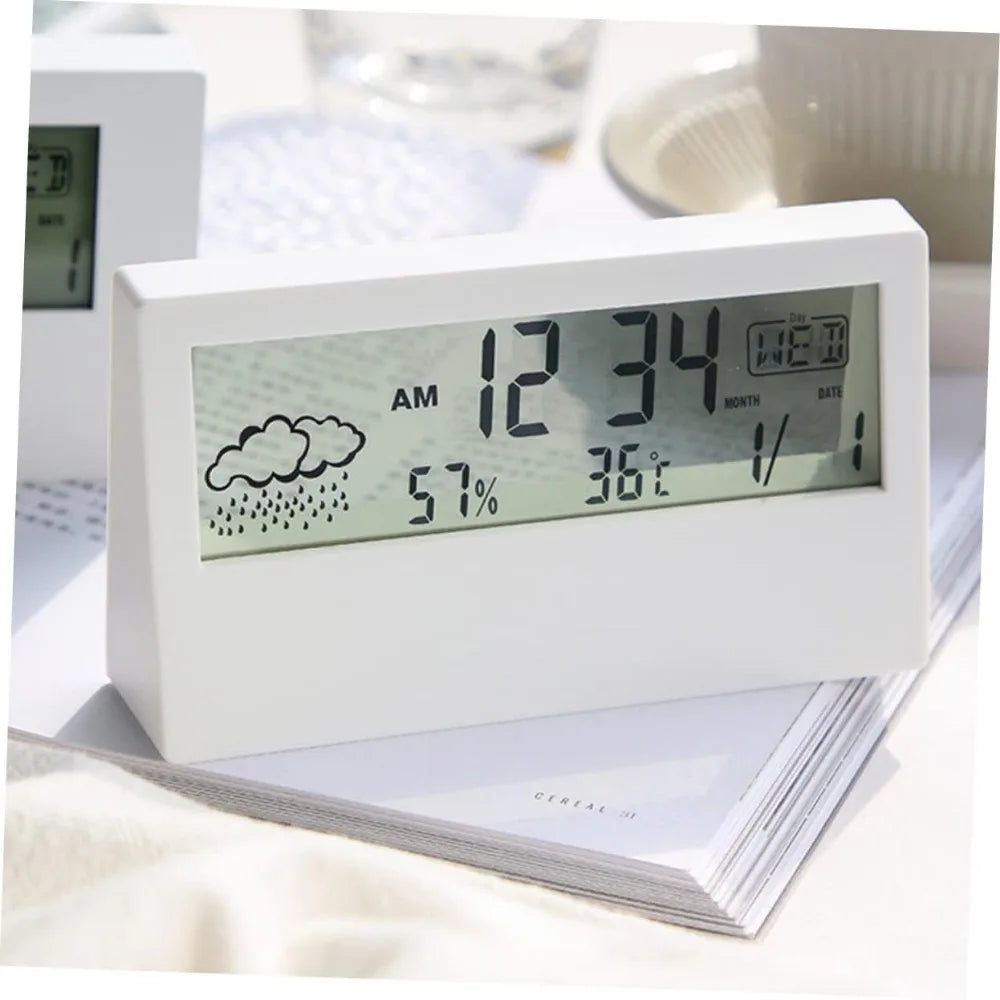 Digital Hygrometer Thermometer Clock – Indoor Temp & Humidity Hygrometer Alarm Clock SWANS