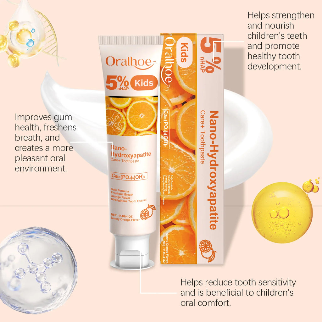 Oralhoe Kids Foam Toothpaste Sweet Orange Flavor 114g Kids Foam Toothpaste SWANS