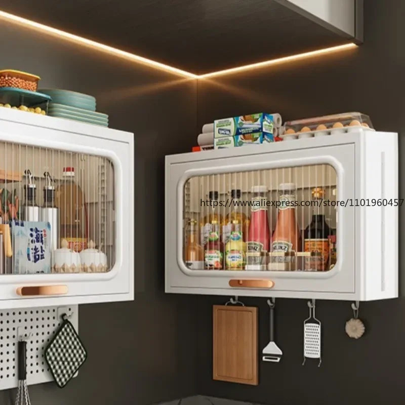 Wall-Mounted Kitchen Rack – Punch-Free Seasoning Storage Box Kitchen Wall Organizer SWANS