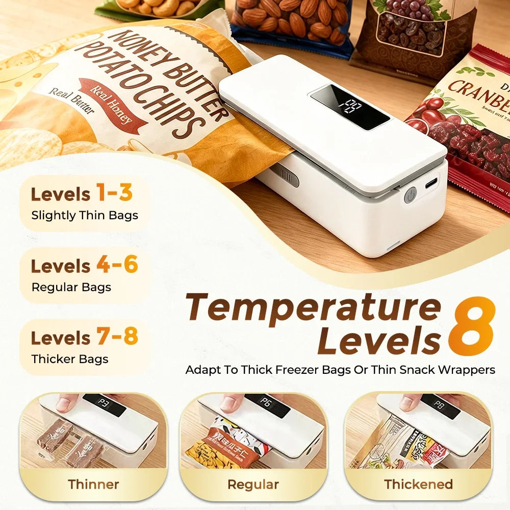 AFDEAL Mini Handheld Bag Sealer & Cutter – 8 Heat Settings Handheld Bag Sealer SWANS