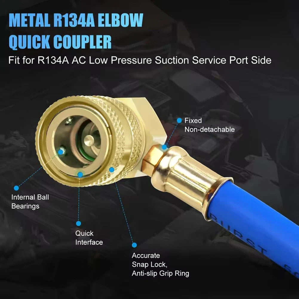 R134A AC Recharge Hose Kit with Pressure Gauge | Car A/C Tool AC Recharge Tool SWANS