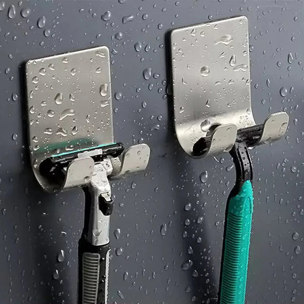 SWANS Stainless Steel No-Drill Adhesive Hooks 1/3/6 Pack Adhesive Wall Hooks SWANS