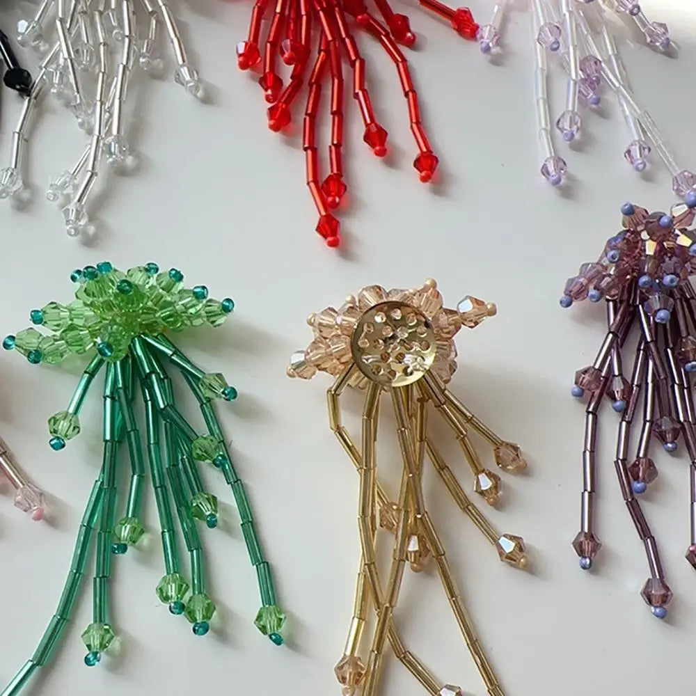 3D Crystal Beaded Flower Patches – DIY Shoe Charms & Crafts Beaded Craft Patch SWANS