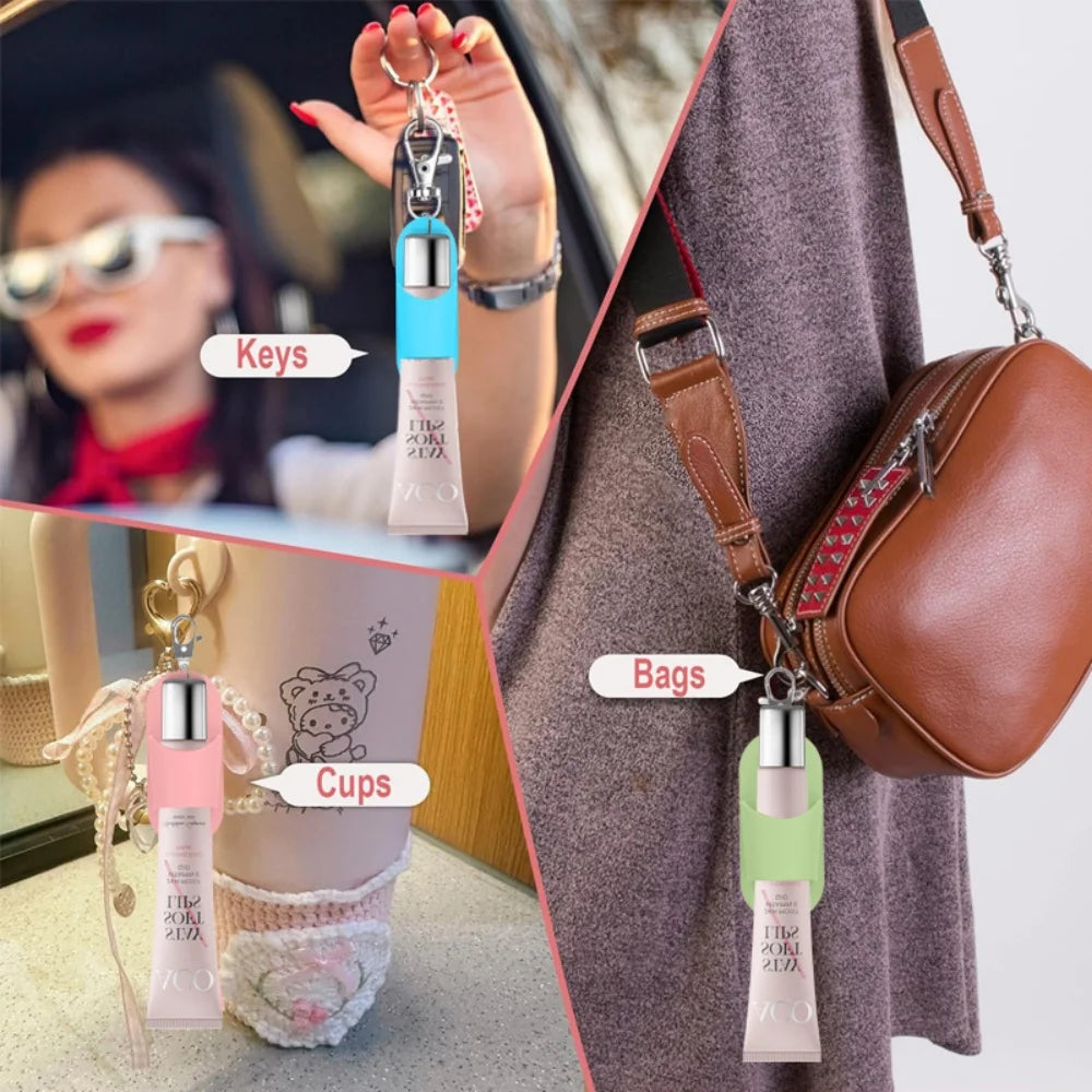 Silicone Clip Keychain – Pen, Lip Balm & Glasses Holder Clip-On Keychain SWANS