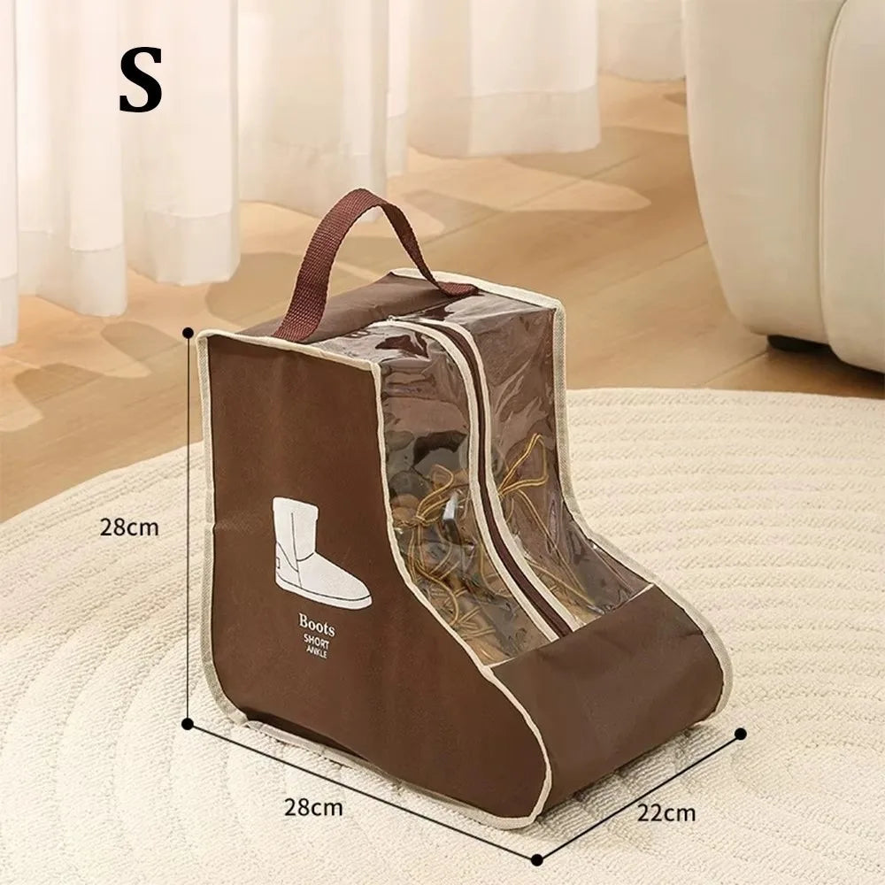 Waterproof Tall Boots Storage Bag – Dustproof Shoe Organizer Boot Storage Bag SWANS Brown-S as shown