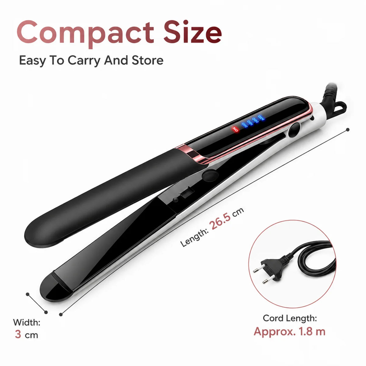 YIBER Mini Hair Straightener & Curler – Ceramic Flat Iron Hair Flat Iron SWANS